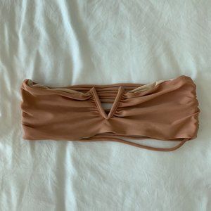 Acacia Swimwear Ohia Bandeau Bikini Top in Brown